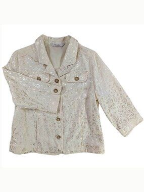 Tan Jay Champagne Shimmer Jacket Womens 12 Mob Wife Mother‎ of the Bride Elegant